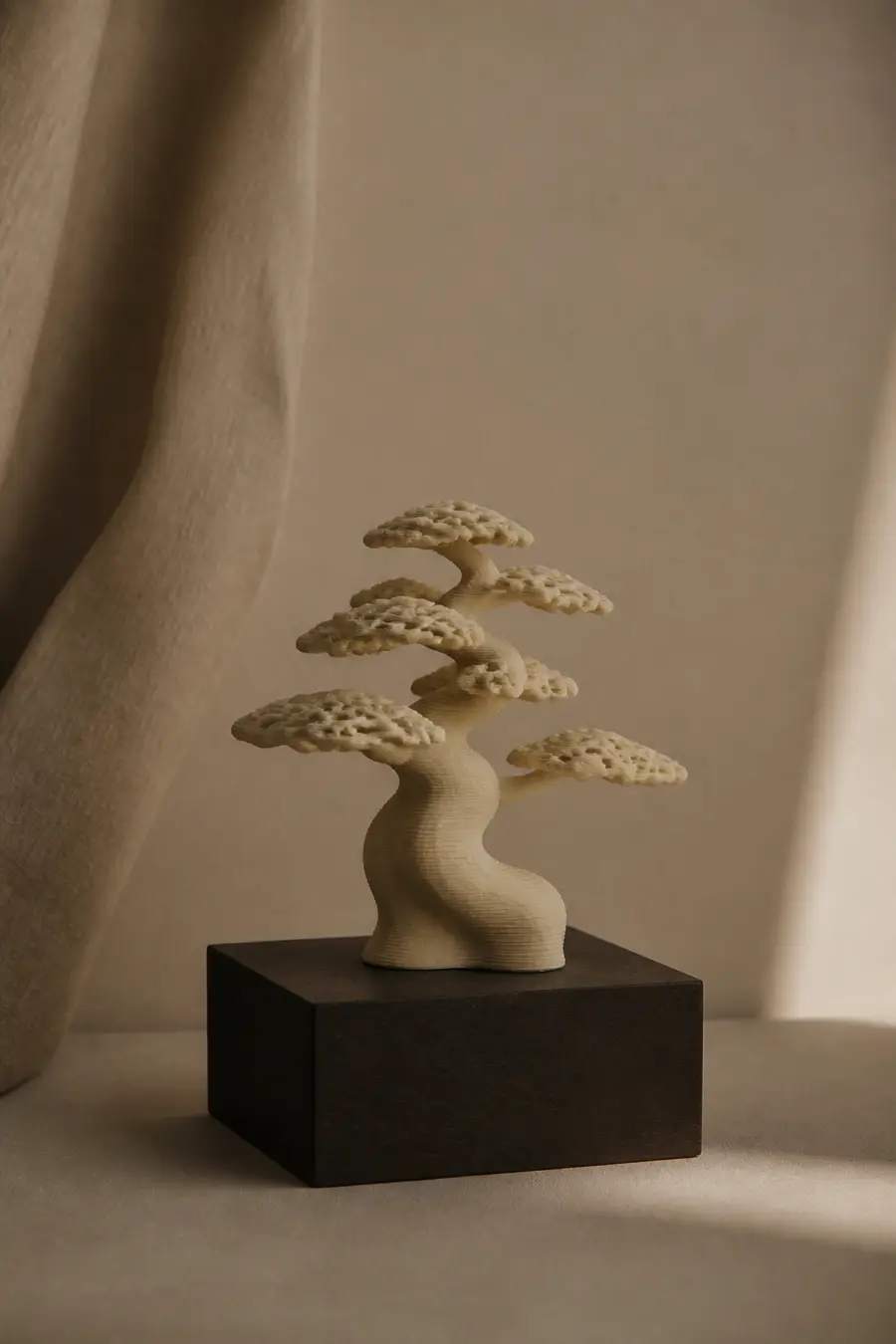 Bonsai Sculpture — A miniature canopy, held still in plant-based PLA.